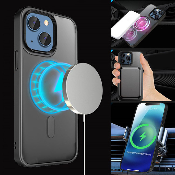 Etui Mocolo do iPhone 14, MagSafe, czarne