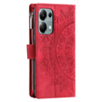 Etui z klapką do Xiaomi Redmi Note 13 Pro 4G / Xiaomi Redmi Note 14S / Xiaomi Poco M6 Pro 4G, Mandala, czerwone