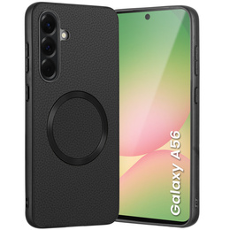 Etui do Samsung Galaxy A56 5G, Leather Hybrid MagSafe, czarne