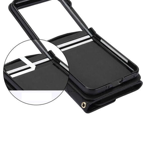 Etui skórzane Card Slots do Samsung Galaxy Z Flip7, czarne
