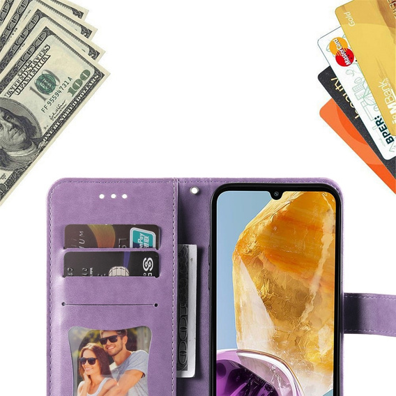 Etui z klapką do Samsung Galaxy M15 5G, Mandala, fioletowe