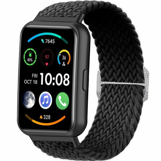 Pasek nylonowy do Huawei Watch Fit 2, Czarny