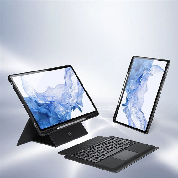 Etui z klawiaturą do Samsung Galaxy Tab S8 Plus, S7+, S7 FE, Dux Ducis DK series, czarne