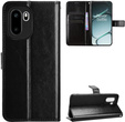 Etui z klapką do OnePlus 15R, Crazy Horse Wallet, czarne