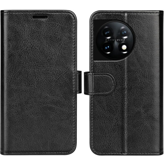 Etui z klapką do OnePlus 11 5G, Wallet Case, czarne