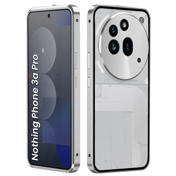 Etui do Nothing Phone 3a Pro, Frame Case, srebrne