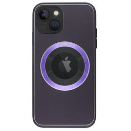 Zestaw Etui do Magsafe do iPhone 13, Hole for Apple Logo, fioletowe + Szkło