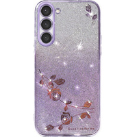 Etui do Samsung Galaxy S23, Glitter Flower, fioletowe