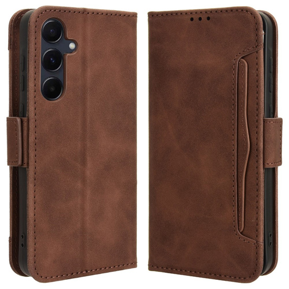 Etui z klapką do Samsung Galaxy A35 5G, Card Slot, brązowe