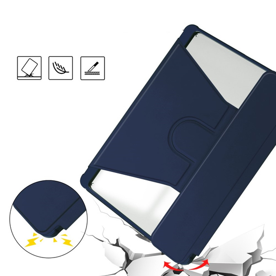 Etui z klawiaturą do iPad Pro 11" 2024 (5 gen.), Rotary 360° Leather, granatowe