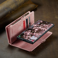 Etui CASEME do Samsung Galaxy S25 Ultra, Retro Leather Wallet, z paskiem, różowe