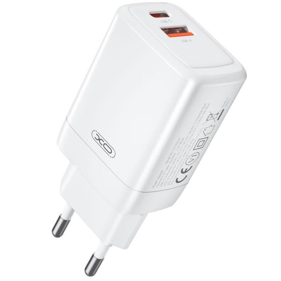 XO CE16 Ładowarka sieciowa, 1x USB-C 1x USB-A, 45W do iPhone 16 Pro/Plus/Max