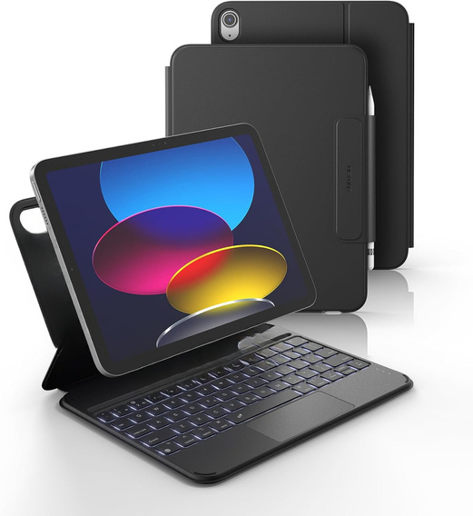 Etui z klawiaturą do iPad 11" 2025 A16 (11 gen.) / iPad 10.9" 2022 (10 gen.), Dexnor Magnetic Keyboard Touchpad, czarne