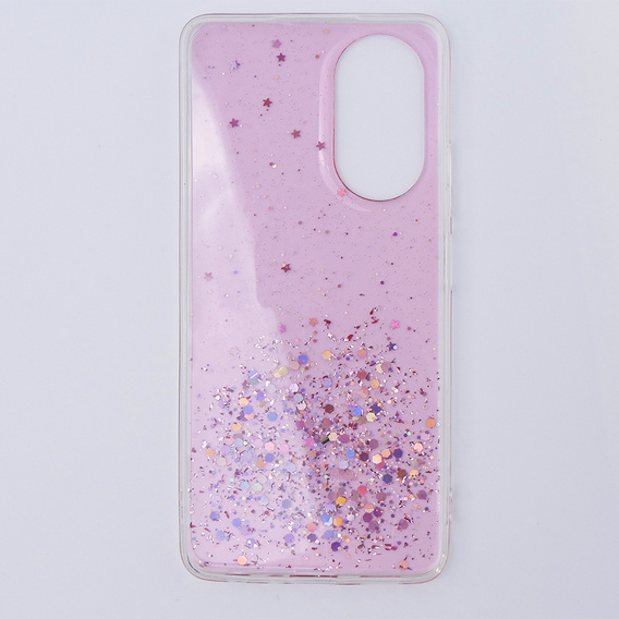 Etui do Oppo A58 4G, Glittery, różowe