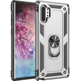 Etui pancerne do Samsung Galaxy Note 10+ Plus, Nox Case Ring, srebrne