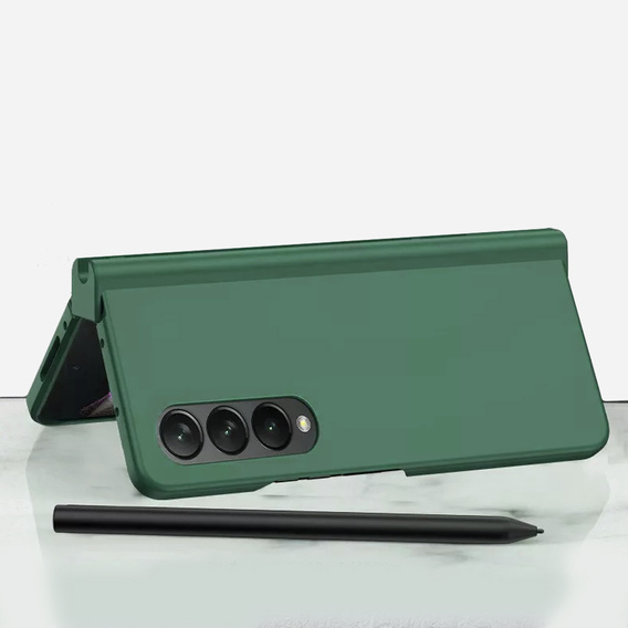 Etui ze szkłem do Samsung Galaxy Z Fold 4 5G, Rubberized Case, Green