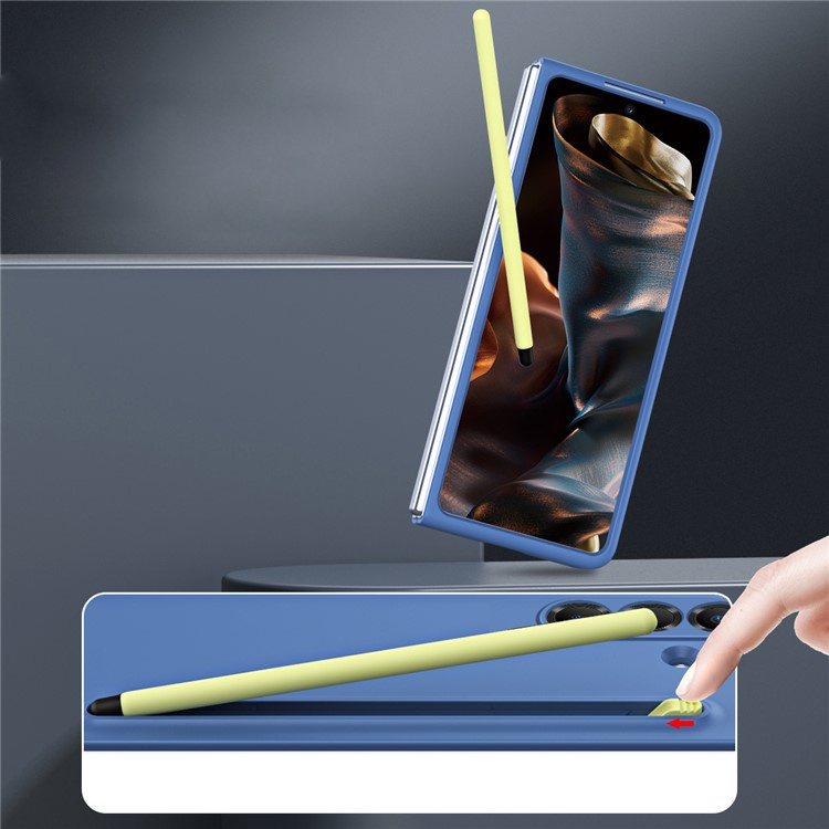 Etui do Galaxy Z Fold7 – niebieskie z rysikiem i wbudowanym uchwytem