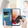 Etui z klapką do Oppo Reno 11F 5G, Butterfly, niebieskie