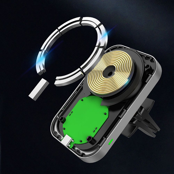 Uchwyt Samochodowy z Magsafe Ładowarka Indukcyjna do iPhone 12/13/14/15/16/17 Pro/Plus/Max