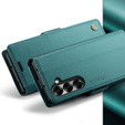 Etui z klapką CASEME do Samsung Galaxy Z Fold7 5G Litchi Wallet – zielone