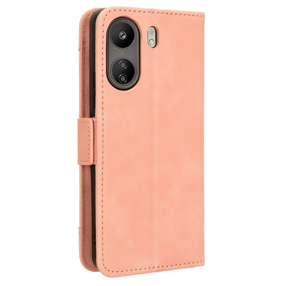 Etui z klapką do Xiaomi Redmi 13C / Poco C65, Card Slot, różowe