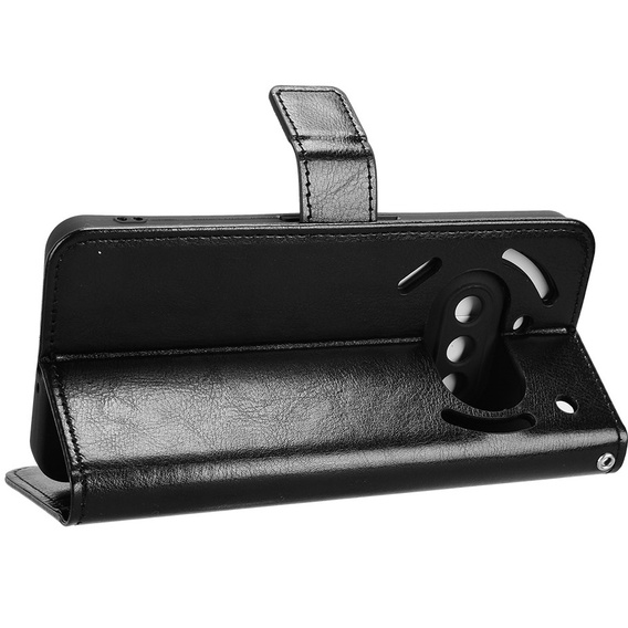 Etui z klapką do Nothing Phone 3A, Crazy Horse Wallet, czarne