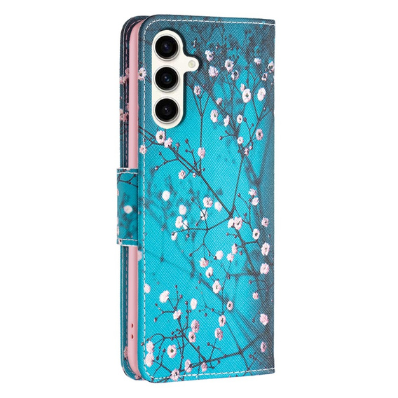 Etui z klapką do Samsung Galaxy S23 FE, Wallet, Sakura niebieskie