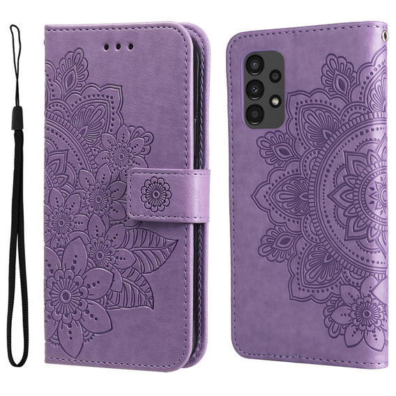 Etui z klapką do Samsung Galaxy A13 4G, Mandala, fioletowe