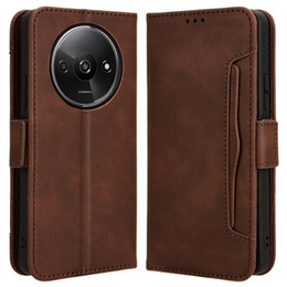 Etui z klapką do Xiaomi Redmi A3, Card Slot, brązowe