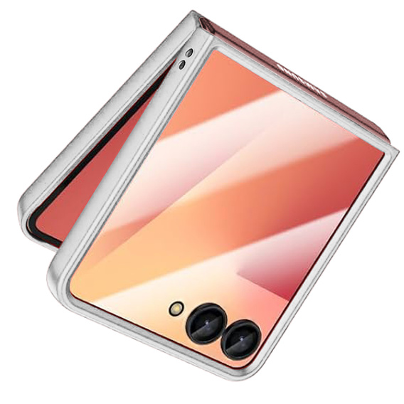 Etui do Samsung Galaxy Z Flip7, z błyszczącym wykończeniem - srebrne