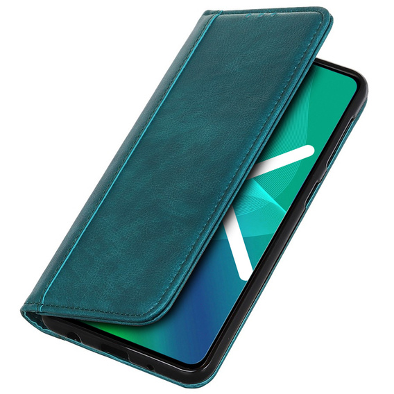 Etui do Samsung Galaxy M13 4G, Wallet Litchi Leather, zielone