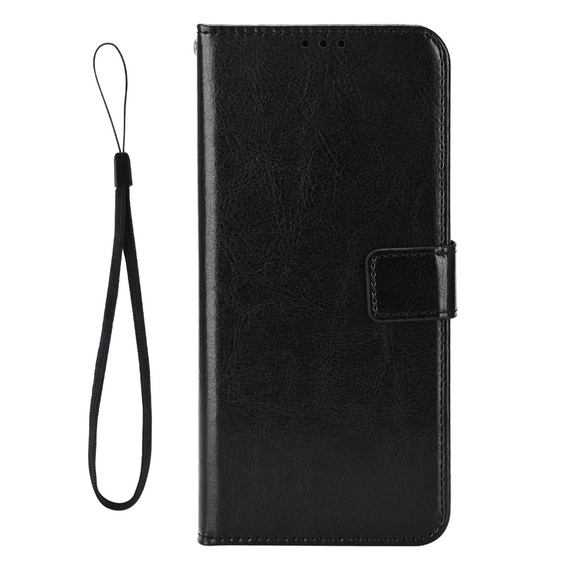 Etui z klapką do Infinix Hot 50 4G, Crazy Horse Wallet, czarne