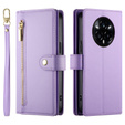 Etui z klapką do Realme 14 Pro+ 5G, Wallet Zipper Pocket, fioletowe