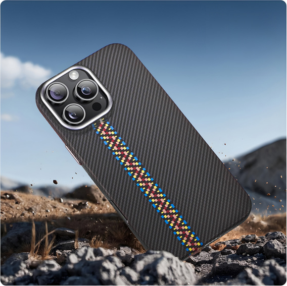 Etui do iPhone 15 Pro, Carbon Fiber MagSafe, czarne