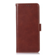 Etui z klapką do T Phone 3 5G, Crazy Horse Wallet, brązowe