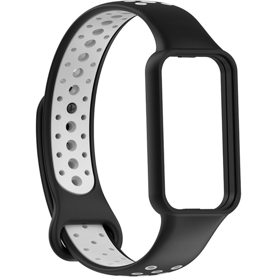 Pasek Silikonowy do Amazfit Band 7, Czarny/Szary