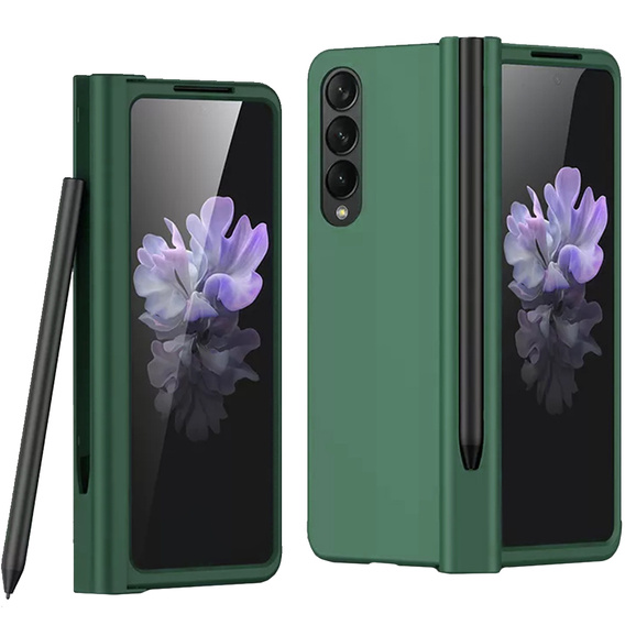 Etui ze szkłem do Samsung Galaxy Z Fold 4 5G, Rubberized Case, Green