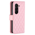 Etui z klapką do Samsung Galaxy Z Fold6 5G, Wallet, BINFEN COLOR, różowe