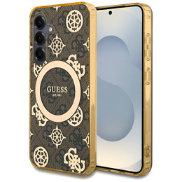 Etui GUESS do Samsung Galaxy S25, Magnetic IML Peony, brązowe