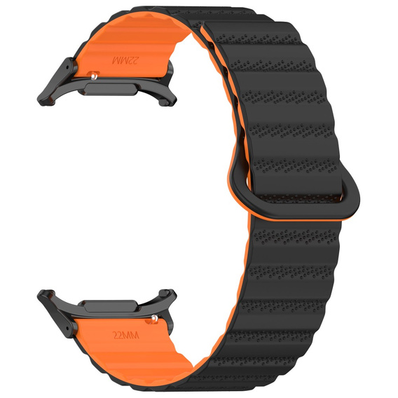 Pasek Silikonowy do Samsung Galaxy Watch Ultra 47mm (2025 / 2024), Czarny/Pomarańczowy