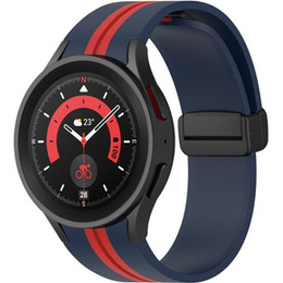Pasek Silikonowy do Samsung Galaxy Watch 4/5/6/7/FE 40/42/43/44/45/46/47mm, Granatowy / Czerwony