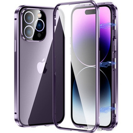 Etui do iPhone 15 Pro, ERBORD Glass Armor 360, fioletowe
