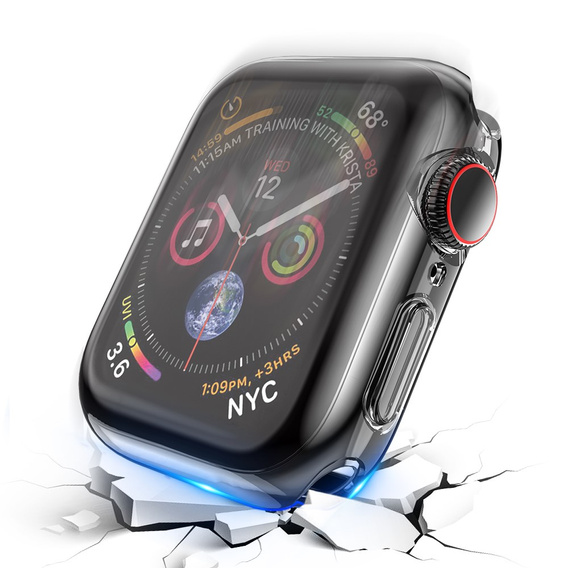2w1 Etui + osłona ekranu do Apple Watch 7/8/9 41MM, Przezroczyste