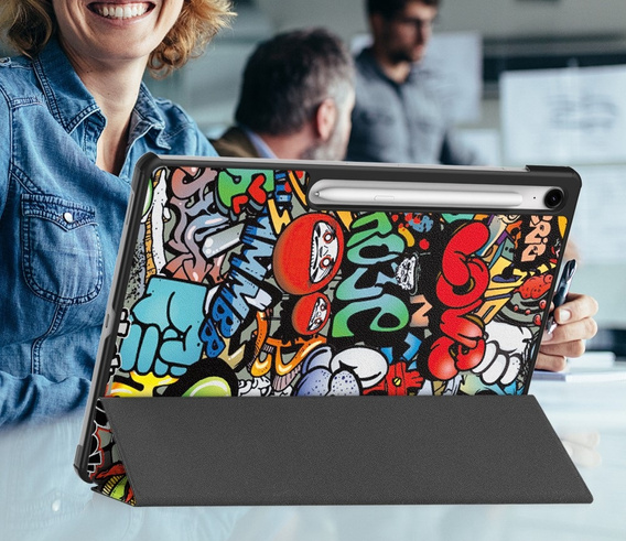 Etui z nadrukiem do Samsung Galaxy Tab S10 FE+ Plus – styl i ochrona w jednym - graffiti