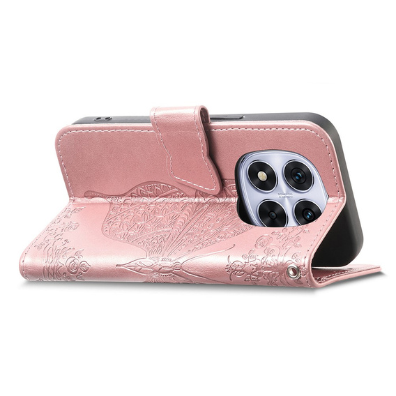 Etui z klapką do Xiaomi Redmi Note 15 Pro Plus 5G, Butterfly, różowe