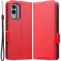 Etui z klapką do Nokia X30 5G, Wallet Litchi Magnet Case, czerwone