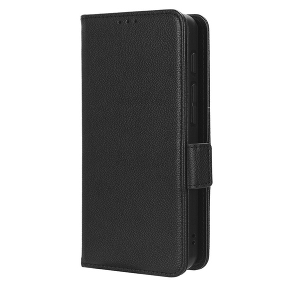 Etui z klapką do Cat S75 5G, Wallet Litchi Magnet, czarne