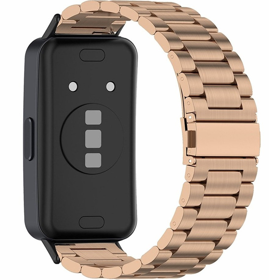 Bransoleta Stalowa do Huawei Band 8 / Huawei Band 9 / Huawei Band 10, Różowe Złoto