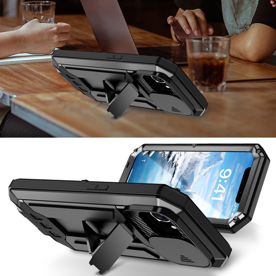 Etui pancerne do iPhone 16E, R-JUST, czarne