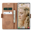 Etui CASEME do Samsung Galaxy S22 Ultra, Leather Wallet Case, brązowe